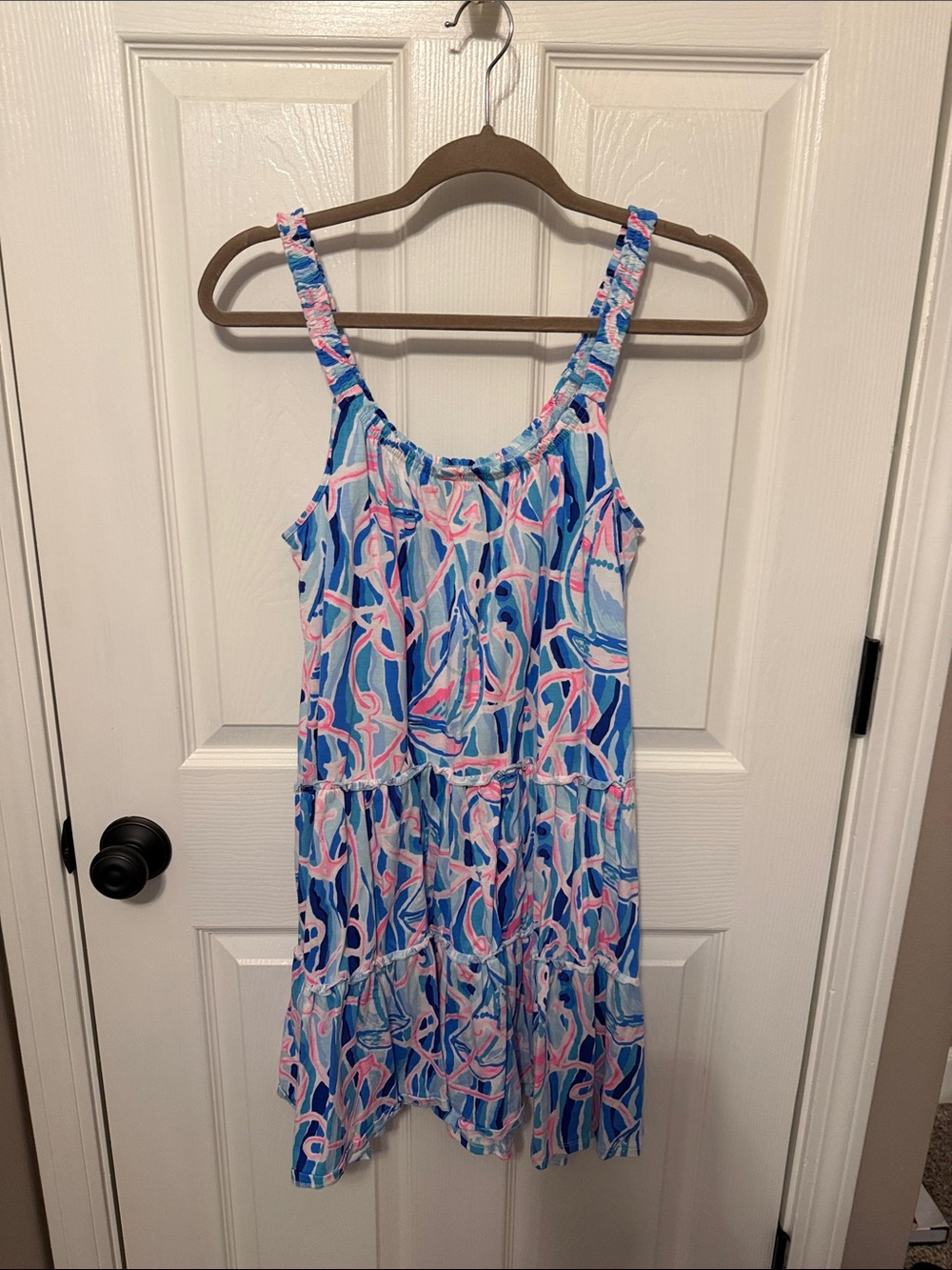 Lilly Pulitzer Blue & Pink Printed Midi Sundress - Picture 2 of 2